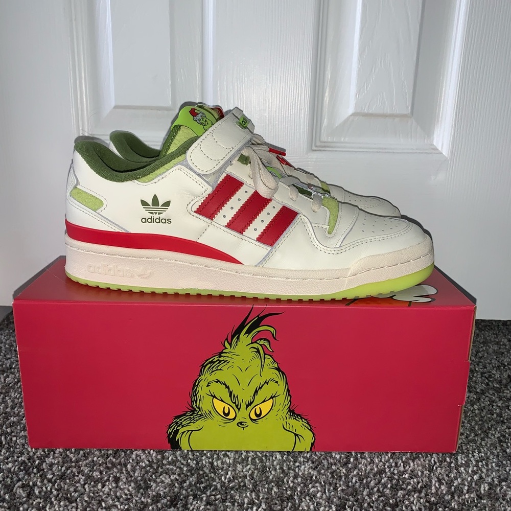 ADIDAS ORIGINALS FORUM LOW X THE GRINCH SHOES CHRISTMAS GIFT BOX BUNDLE - Picture 4 of 13
